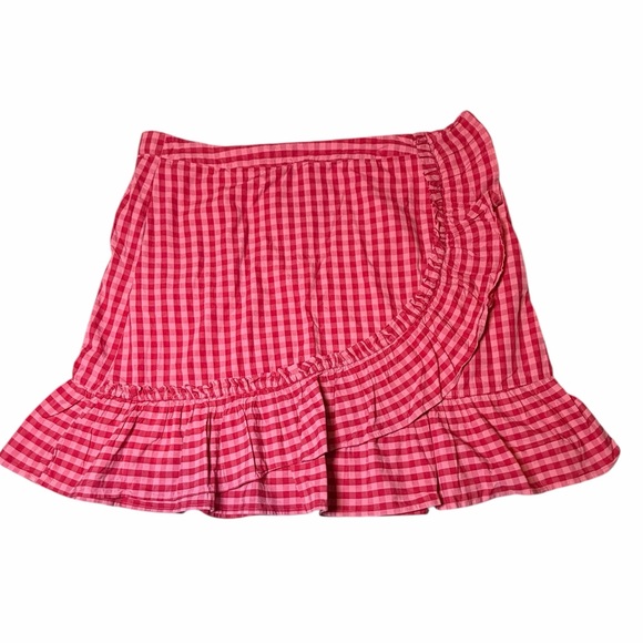 Draper James X Eloquii Pink and Red Gingham Plaid Ruffle Skirt plus size 20 - Picture 2 of 9